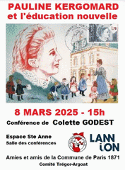 Affiche de la conférence sur Pauline Kergomard (1838-1925)