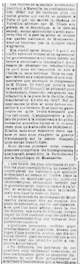 La Gazette du Midi et Le Sémaphore contre « la République de Montmartre » La Gazette du Midi et Le Sémaphore contre « la République de Montmartre »