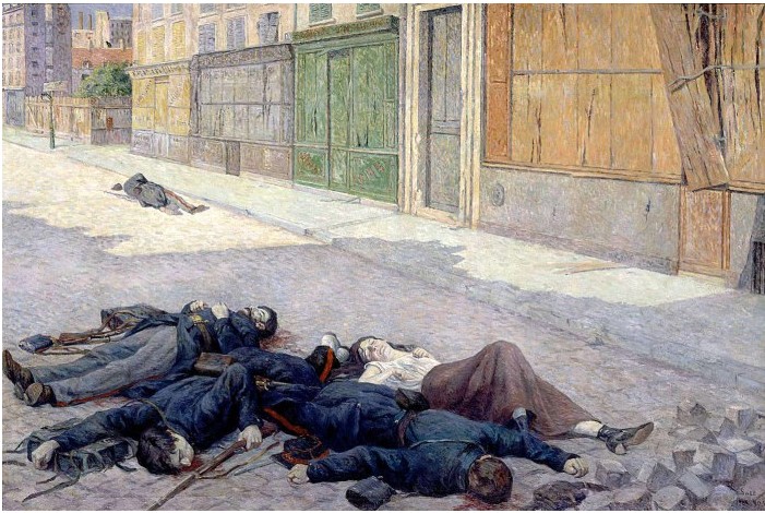 UNE RUE À PARIS EN MAI 1871 OU LA COMMUNE. LUCE Maximilien (1858 - 1941) - (© Photo RMN-Grand Palais - H. Lewandowski) UNE RUE À PARIS EN MAI 1871 OU LA COMMUNE. LUCE Maximilien (1858 - 1941) - (© Photo RMN-Grand Palais - H. Lewandowski)